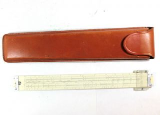Vintage Pickett Model N1010 - T Trig Trigonometry Slide Rule With Leather Sleeve