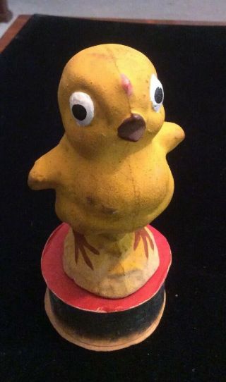 Antique Vintage Composition Chick Easter Candy Container German Rare