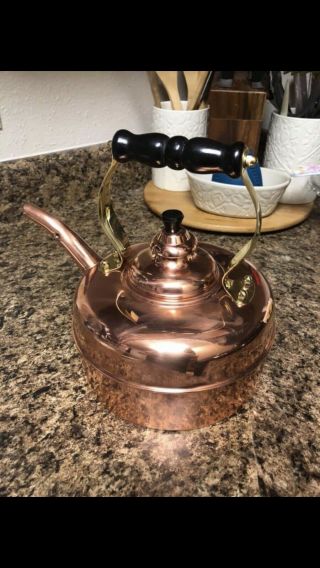 Vintage Simplex Whistling Copper Tea Kettle,  Made In England