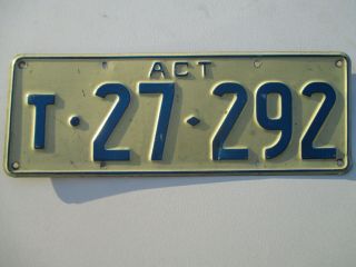 1970s Australian Capital Territory Trailer T 27 - 292 License Plate