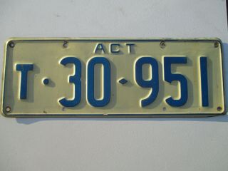1970s Australian Capital Territory Trailer T 30 - 951 License Plate