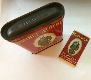 Vintage Prince Albert Crimp Cut Tobacco Tin & Rolling Papers -