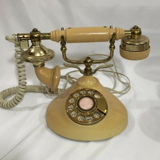 Vintage Radio Shack Rotary Phone - Model 43 - 326d - Gold Tone French Style - Korea