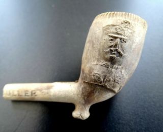 Antique Boer War General Sir Redvers Buller & Kruger Figural Smoking Clay Pipe