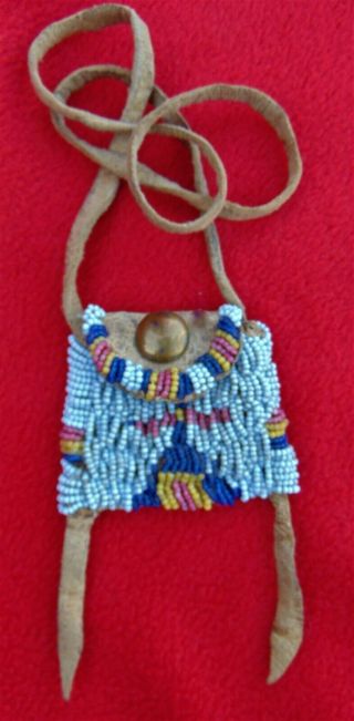 Antique Native American Arapaho Medicine Necklace Bag From Ranch Estate