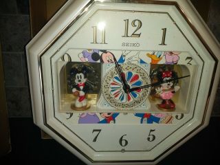 Seiko Animated Musical Disney Wall Clock Mickey Minnie Donald Daisy Qfw103w