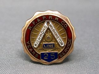 Richmond,  Fredericksburg & Potomac Railroad Rf&p 10k Gold 25yr Service Pin
