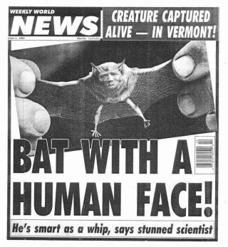 Bat With A Human Face - - Weekly World News June 1,  1993