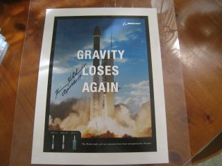 Boeing Poster Delta Rocket " Gravity Loses Again " Sign Harrison Schmitt Apollo 17