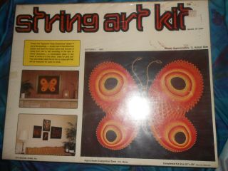 Vintage String Art Kit 1978 Mcculla Huge 16 " X20 " 3 - D Orange Butterfly