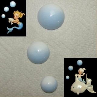 Shaded Blue Bubbles For Vintage Norcrest Mermaid Wall Plaque Hangings