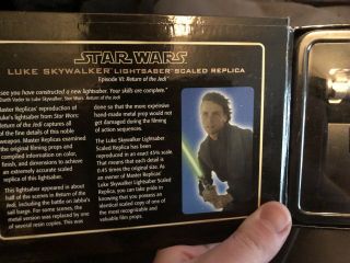 Master Replicas Luke Skywalker Star Wars LIGHTSABER.  45 scale sw - 300 ROTJ EPVI A 3