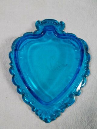 Vintage Souvenir Blue Glass EAPG Pressed Glass Heart Plate – MASON MO c1900s 2