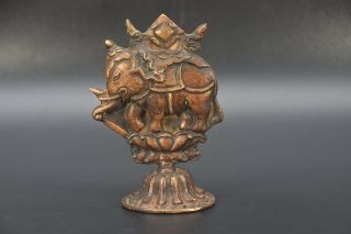 Elephant Antique Bronze Handmade Tibetan Tibet Ritual Asthamangala Pendent 4 "