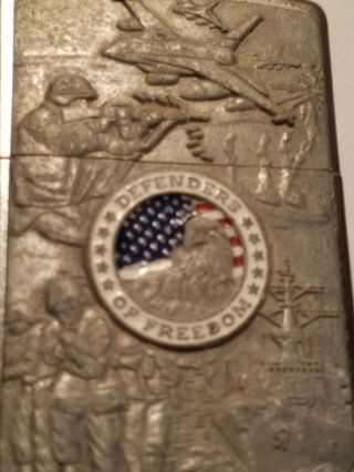 Vtg Zippo Lighter Embossed Army,  Air Force,  Marines 