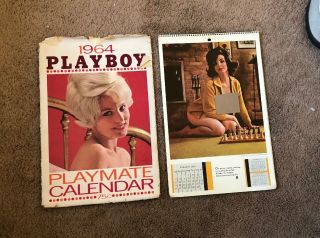 Vintage Playboy Playmate Desk Calendar 1964 Near Sleeve