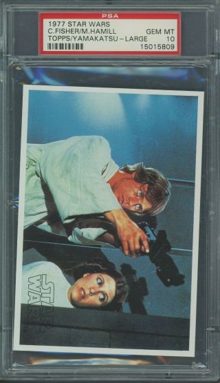 1977 Topps Star Wars Yamakatsu Large Carrie Fisher Mark Hamill Psa 10 Gem