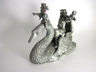 Rawcliffe Pewter Fantasy " In Search Of A Prince " Swan Princess 1990,  Incomplete