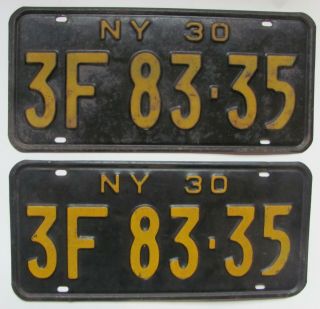 1930 York Car License Plates Pair