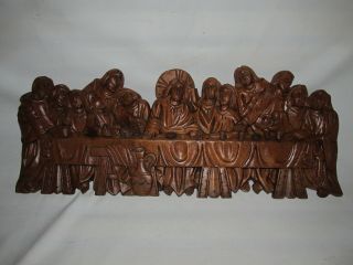 Antique Last Supper Wood Carving,  Magnificent Detail