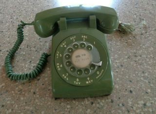 Vintage 1970s Stromberg Carlson Rotary Dial Telephone Avocado Green Made In Usa