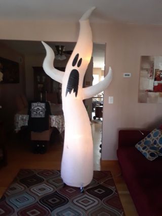 Giant Skinny Ghost 9 Feet Tall Halloween Light - Up Air Blown Inflatable