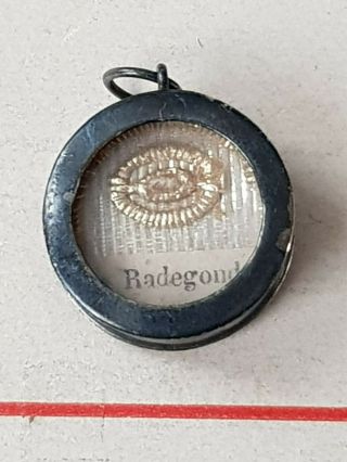 185) Brass Reliquary 1st Class Relic St Radegund Rhadegund Radegonde