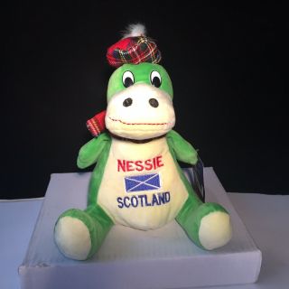 Scotland Nessie Souvenir Plush Toy Loch Ness Monster Plaid Hat By Thistle