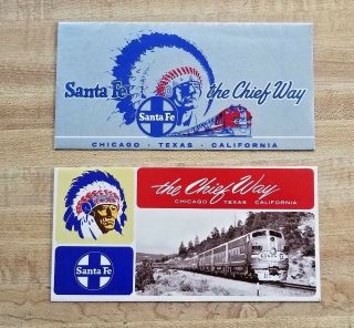 2 Vintage Santa Fe Railway Ticket Holders The Chief Way Chicago Texas California