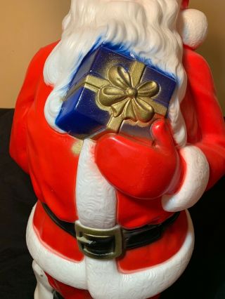 General Foam Santa Claus Holding A Blue Present Christmas Blow Mold 33 