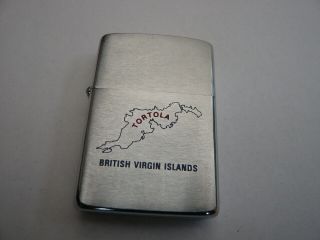 Vintage Zippo Usa Lighter Enamel Crest Tortola British Virgin Islands 1981