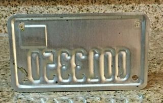 Florida Fla.  Antique MOTORCYCLE License Plate Tag Q013350 Blue & White 2