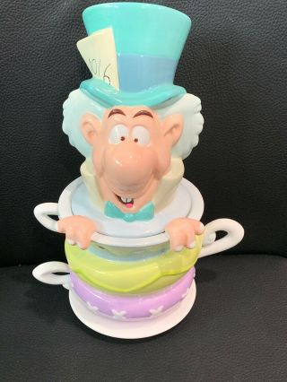 Disney Alice In Wonderland’s Mad Hatter Collectible Ceramic Cookie Jar Rare