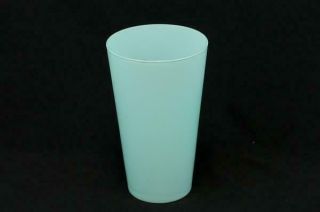 Retro Kitch Frosted Glass 8 " Tall Teal Aqua Flower Vase Home Decor