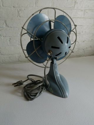 Vintage Handy Breeze Electric Fan Chicago Electric Mfg Co Blue Metal steampunk 5