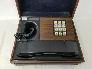 Vintage Deco - Tel Push Button Phone,  Western Electric Decorative Wooden Box Mcm