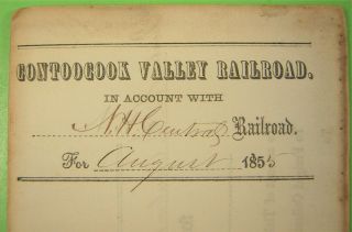2 Railroad Documents,  Contoocook Valley,  1855,  With Hampshire Railroad.