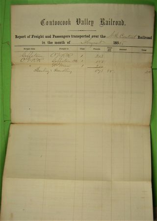 2 Railroad documents,  Contoocook Valley,  1855,  with Hampshire Railroad. 2