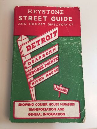 Keystone Street Guide And Pocket Directory Detroit Dearborn Grosse Pointe W Map