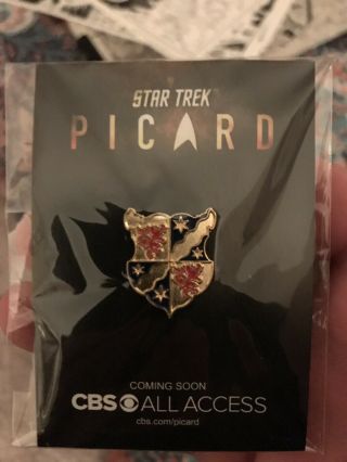 Sdcc 2019 Star Trek: Picard Exclusive Picard Family Crest Pin Cbs