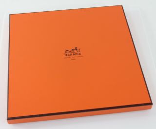 Hermes Empty Square Scarf Box In Orange 9 1/2 " Square X 3/4 "