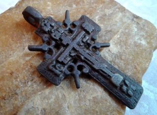 Antique 18 - 19th Century Orthodox " Old Believers " Large Ornate Cross Psalm 68