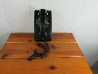 Rotary Phone Wall Mount Vintage Bell System Western Electric Black 554bmp