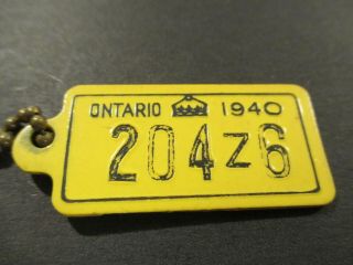 RARE 1940 Ontario License Plate Keytag Good Rich Gold Star Oil Pre War Amp DAV, 7