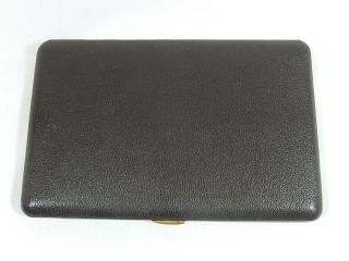 Vtg Dunhill Brown Leather Slim Hard Case Cigarette Case In