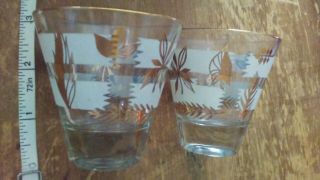 Pair 2.  75 " Tall Mid Century Sherry Cocktail Low Ball Glasses Briard? Fred Press?