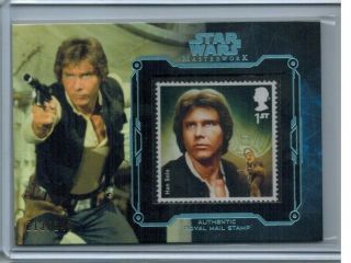2016 Topps Star Wars Masterwork Han Solo 213/249 Royal Mail Stamp Commemorative