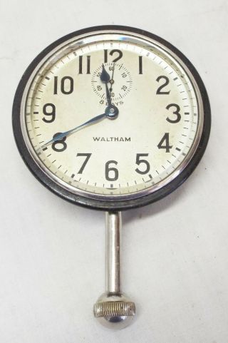 Old Antique Waltham 8 Day Automobile Dashboard Car Clock - Runs -