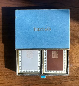 Vintage Tiffany & Co.  Monnogrammed 2 Deck Playing Cards Never Been Opened - Rbb