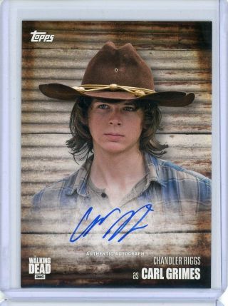 2017 Topps Walking Dead Season 6 Chandler Riggs As Carl Grimes Autograph Auto